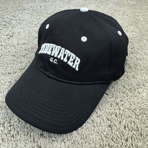 Tidewater Golf Club Hat Black Adjustable White Arched Spellout The Game Poly Cap